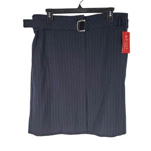 A Line Petite Women's size 16P Blue Striped Short Skirt - NWT